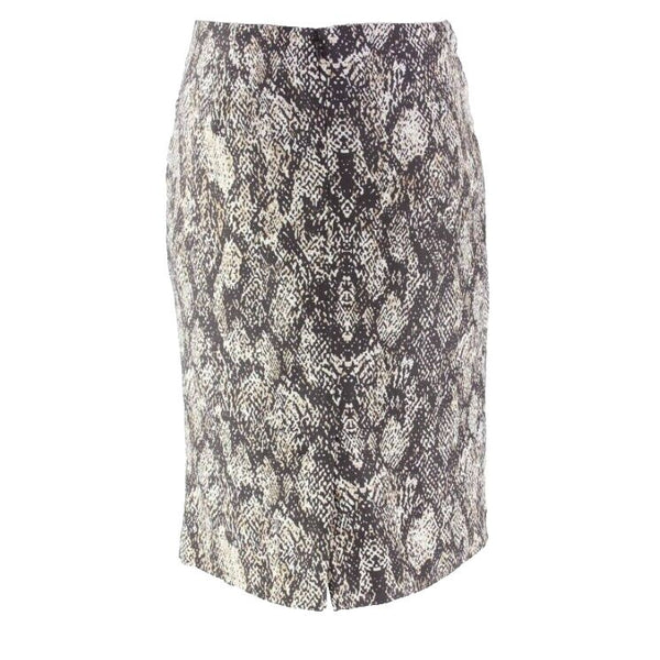 Classiques Entier Sz 8 Tan Dark Taupe Multi Lined Cupro Silk Polyester Skirt