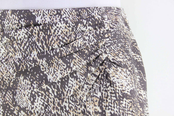 Classiques Entier Sz 8 Tan Dark Taupe Multi Lined Cupro Silk Polyester Skirt