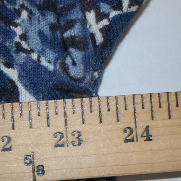 J Jill Sweater Sz M Oversize Blue Charcoal Multi Floral Cotton Blend Sweater