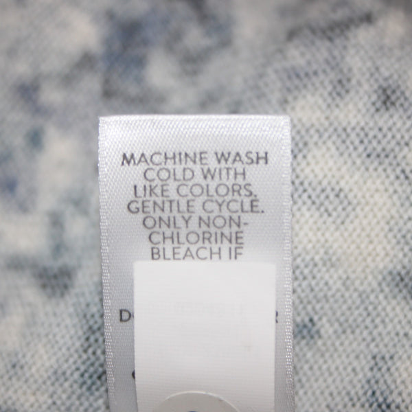 J Jill Sweater Sz M Oversize Blue Charcoal Multi Floral Cotton Blend Sweater