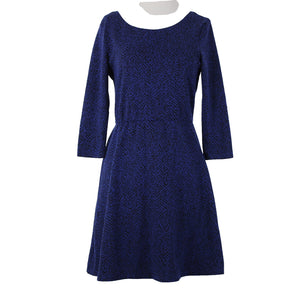 Lily Rose NEW $48 Sz M Blue Black Unlined 3/4 Sleeve Polyester Spandex Dress