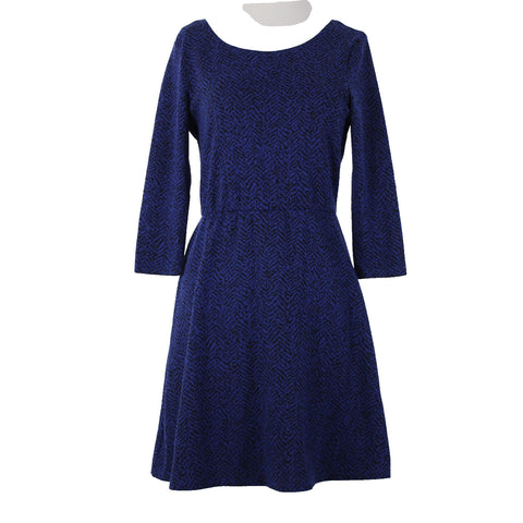 Lily Rose NEW $48 Sz M Blue Black Unlined 3/4 Sleeve Polyester Spandex Dress