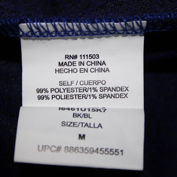 Lily Rose NEW $48 Sz M Blue Black Unlined 3/4 Sleeve Polyester Spandex Dress