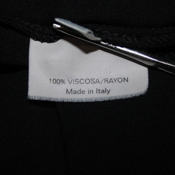 Yves Saint Laurent Sz S Black Sheer Gathere Goddess Italian 100% Viscose Dress