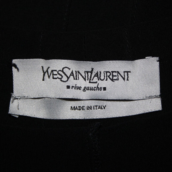 Yves Saint Laurent Sz S Black Sheer Gathere Goddess Italian 100% Viscose Dress