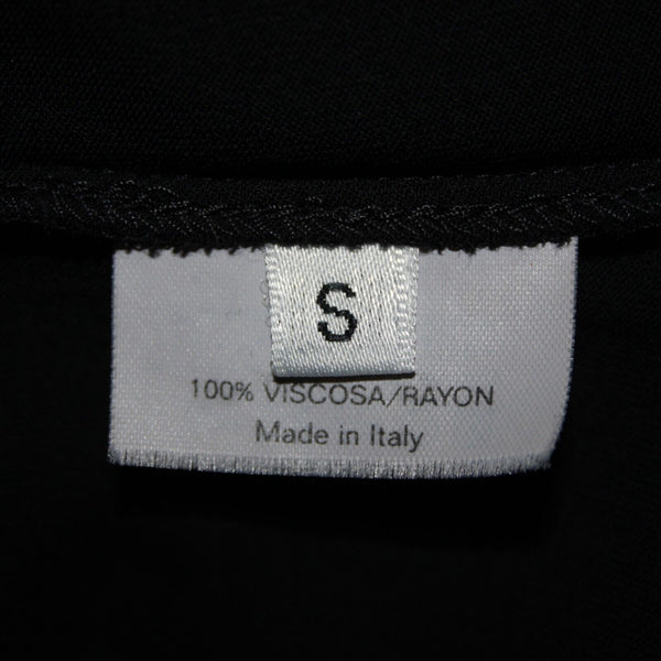 Yves Saint Laurent Sz S Black Sheer Gathere Goddess Italian 100% Viscose Dress