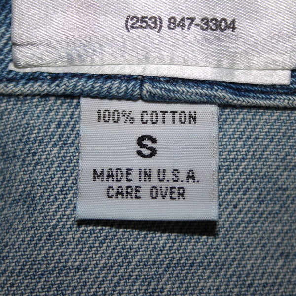 Simply Hot Vintage Sz S Blue Denim Rhinestones Collared 100% Cotton Jacket
