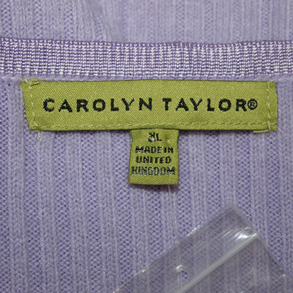 Carolyn Taylor Cardigan Sweater NEW $34 Sz XL Lavender Purple 100% Acrylic