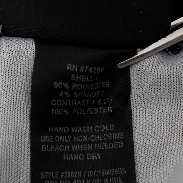 En Focus Studio Sz 8 Black White Sheer Shoulders Peplum Poly Blend Dress