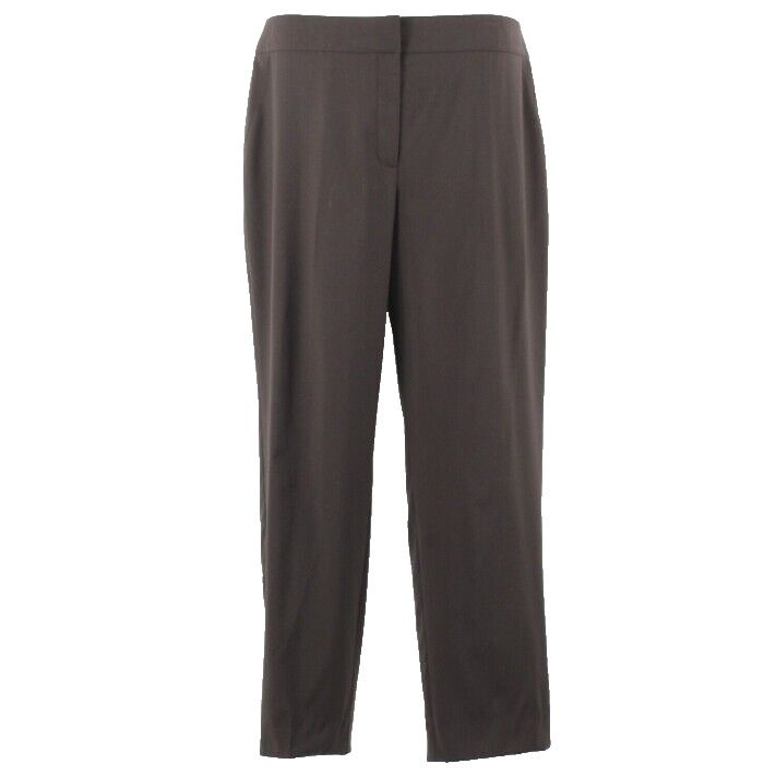 St John Sz 12 x 28" Brown Wool Spandex Nylon Sporty Dressy Trouser Pant