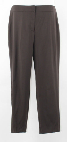 St John Sz 12 x 28" Brown Wool Spandex Nylon Sporty Dressy Trouser Pant