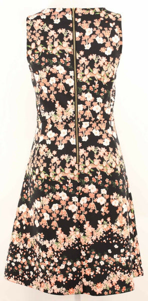 Worthington NEW $50 Antoinette Noir Sz M Black Multi Floral Polyestr Blend Dress