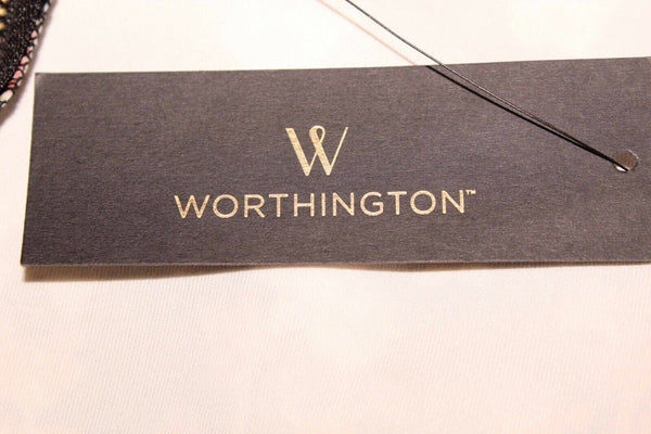 Worthington NEW $50 Antoinette Noir Sz M Black Multi Floral Polyestr Blend Dress