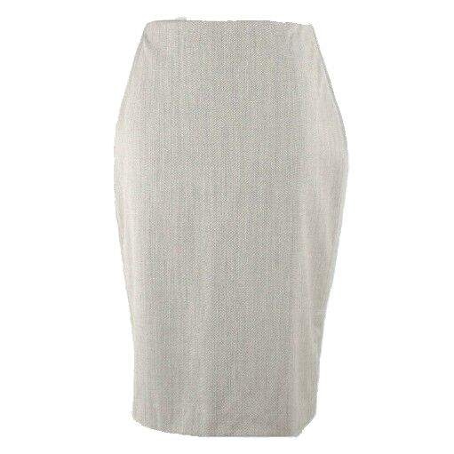 Ellen Tracy New $228 Sz 8 Truffle Tan Black Mini Herringbone Wool Lined Skirt