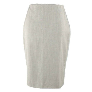 Ellen Tracy New $228 Sz 8 Truffle Tan Black Mini Herringbone Wool Lined Skirt