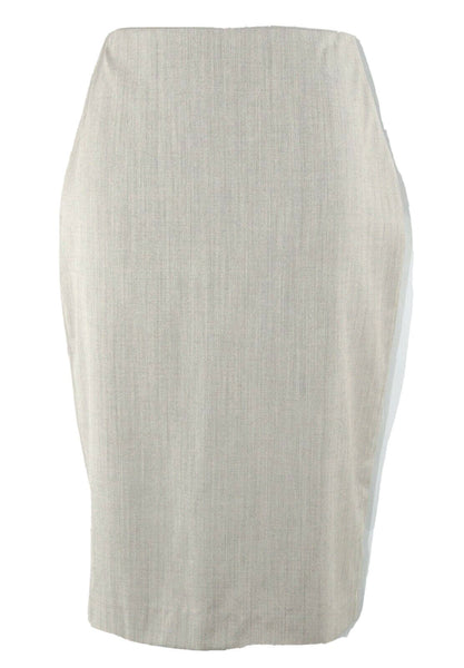 Ellen Tracy New $228 Sz 8 Truffle Tan Black Mini Herringbone Wool Lined Skirt