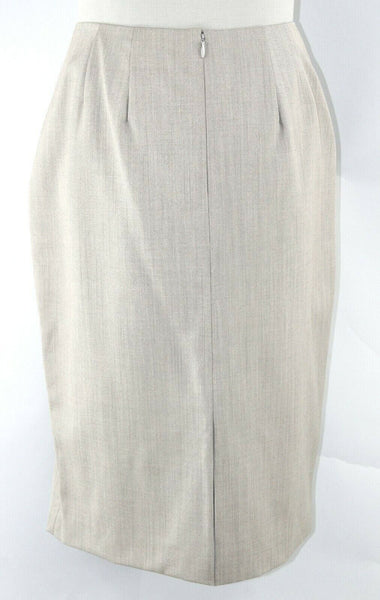 Ellen Tracy New $228 Sz 8 Truffle Tan Black Mini Herringbone Wool Lined Skirt