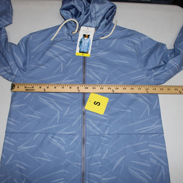 Weatherproof Jacket NEW Sz S Blue Light Blue Hooded 100% Polyumethane Jacket