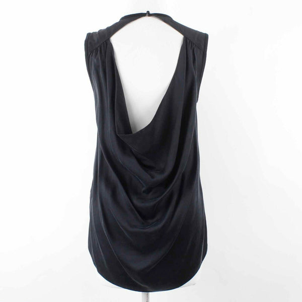 Alice and Olivia NEW $198 Sz XS Black Silk Blend Keyhole Cowl Back Top