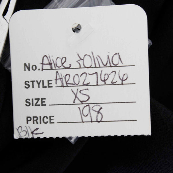Alice and Olivia NEW $198 Sz XS Black Silk Blend Keyhole Cowl Back Top