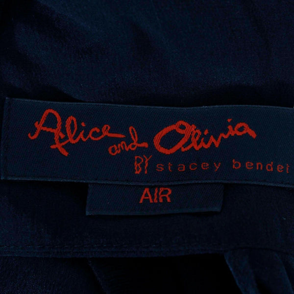 Alice and Olivia NEW $198 Sz XS Black Silk Blend Keyhole Cowl Back Top