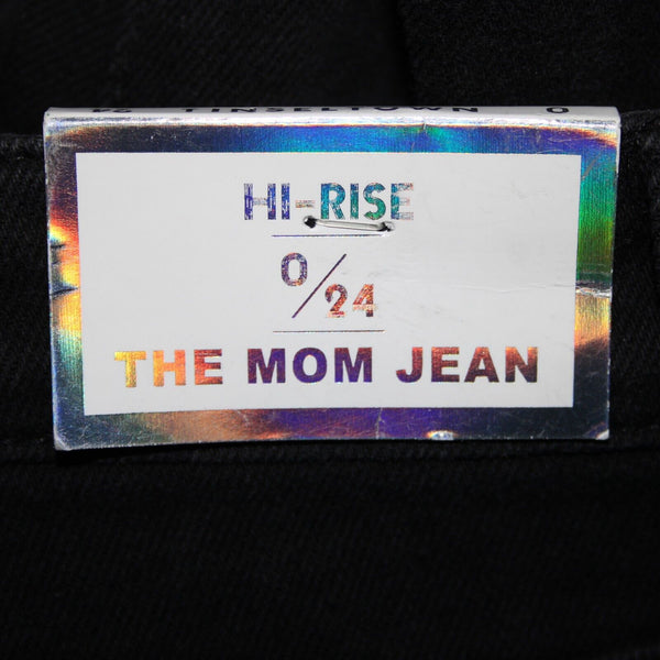 Tinsel Town NEW $49 Mom Jean Sz 0 / 24 x 28 Black Denim Distressed Cotton Jeans