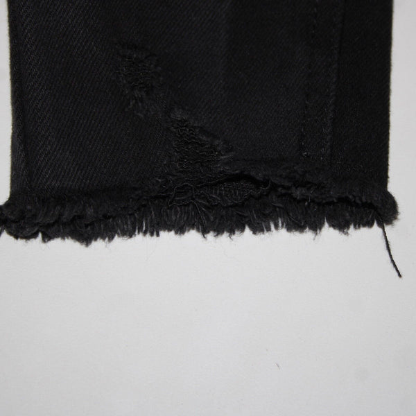 Tinsel Town NEW $49 Mom Jean Sz 0 / 24 x 28 Black Denim Distressed Cotton Jeans