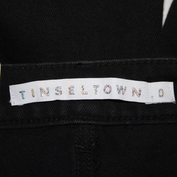 Tinsel Town NEW $49 Mom Jean Sz 0 / 24 x 28 Black Denim Distressed Cotton Jeans