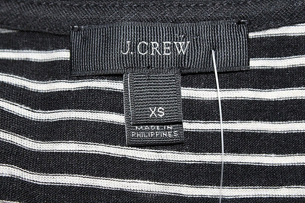 J Crew NEW XS Black White Stripe Cotton Polyester Viscose Ruffle Tank Top