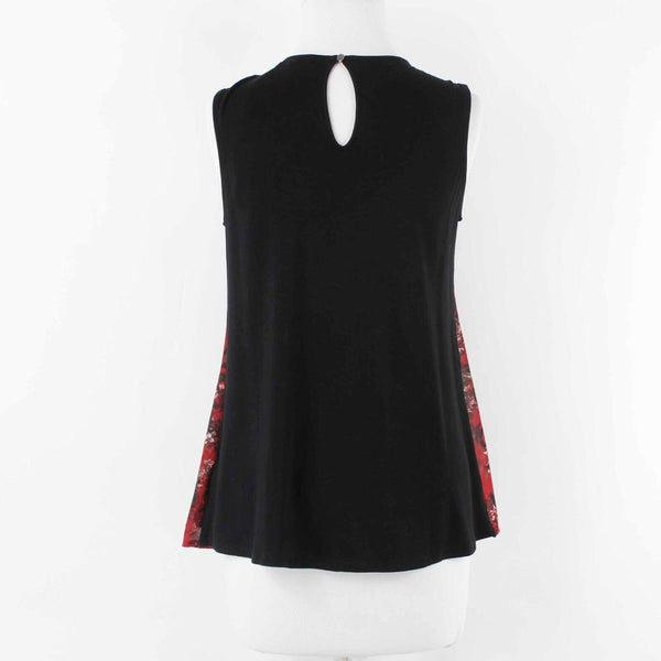 Maurices NEW $29 Sz XS Black Burgundy Lace Floral Flowy 100% Polyester Top