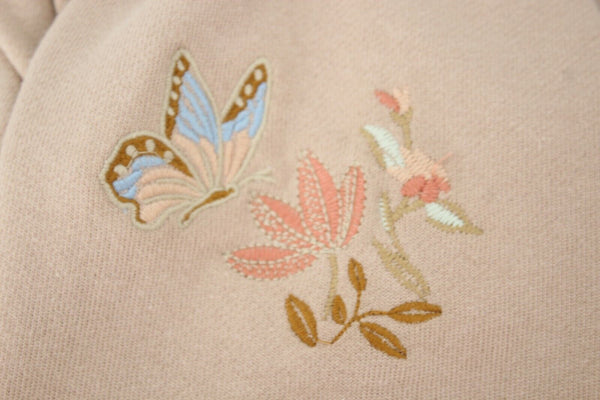 Olivia Sky Sz S Blush Multi Embroidered Back Drop Shoulder All Cotton Top