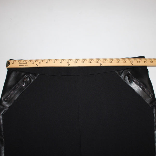 Joseph Ribkoff Pant Sz 18 x 27 Black Faux Leather Details Faux Pockets Pull On