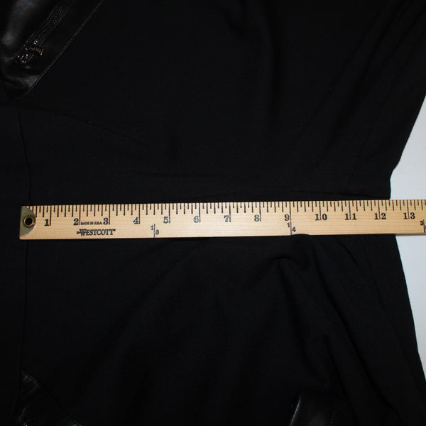 Joseph Ribkoff Pant Sz 18 x 27 Black Faux Leather Details Faux Pockets Pull On