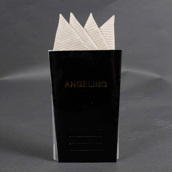 Angelino NEW White Gold Pocket Square Handkerchief