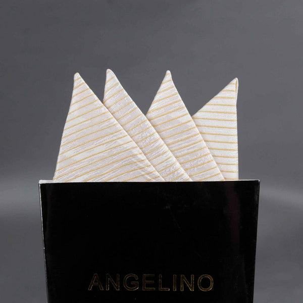 Angelino NEW White Gold Pocket Square Handkerchief