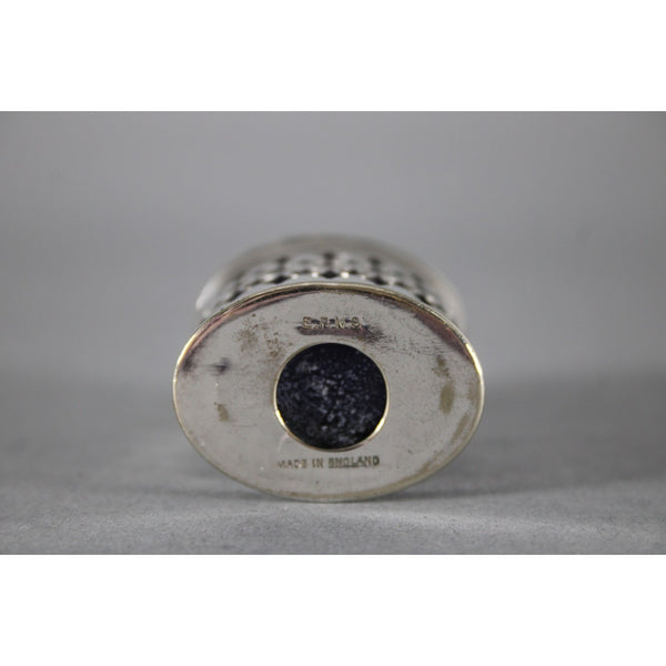 EPNS Salt Shaker Set of 4 Silver Cobalt Blue 1.75" Salt Pepper Shakers