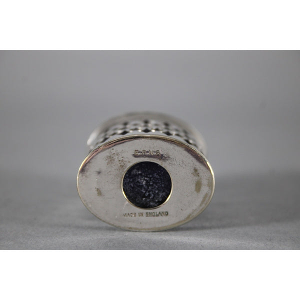 EPNS Salt Shaker Set of 4 Silver Cobalt Blue 1.75" Salt Pepper Shakers