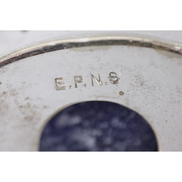 EPNS Salt Shaker Set of 4 Silver Cobalt Blue 1.75" Salt Pepper Shakers