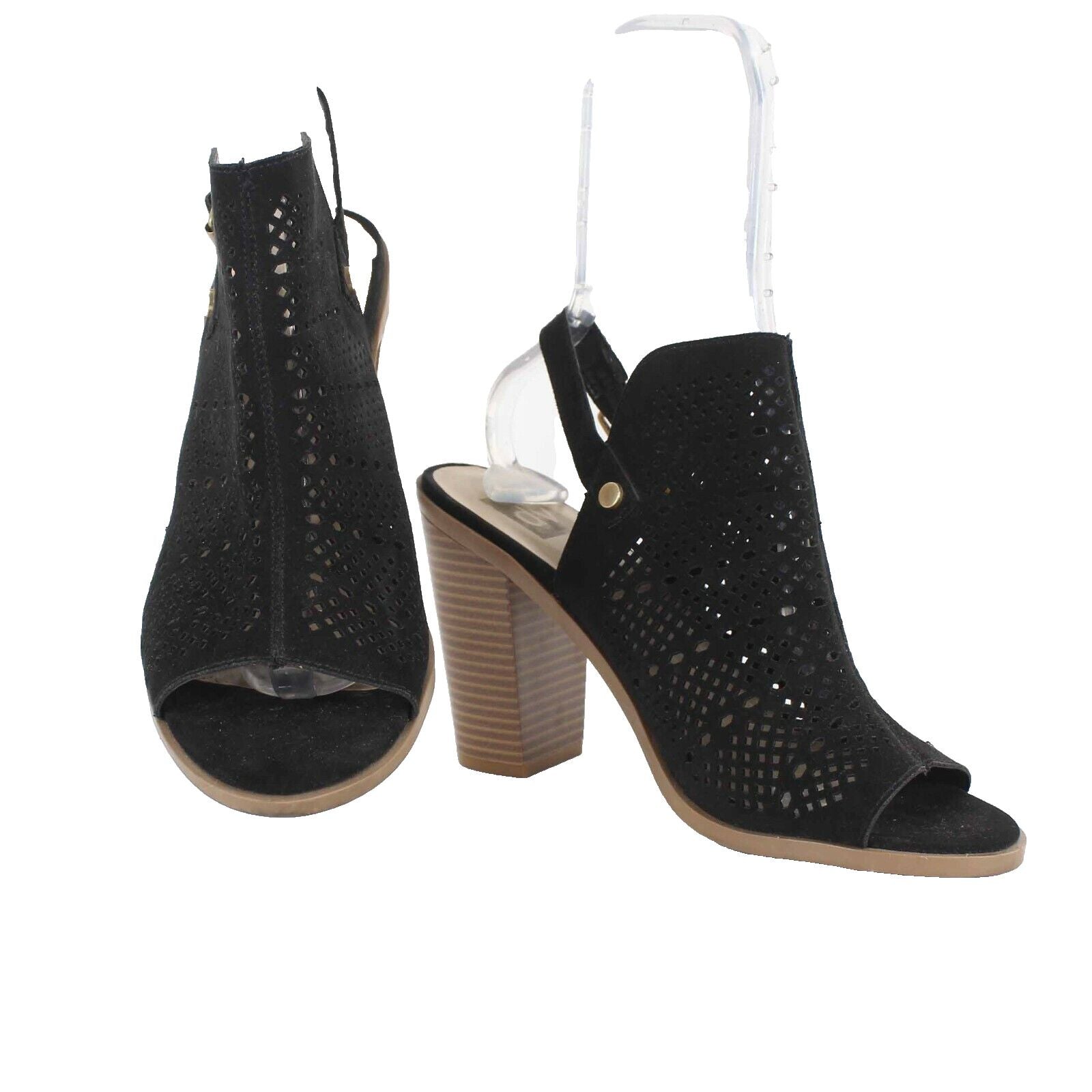 DV Sz 9 Black Vegan Suede Block 3.75 Heels