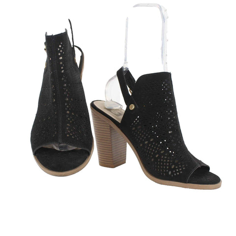 DV Sz 9 Black Vegan Suede Block 3.75 Heels