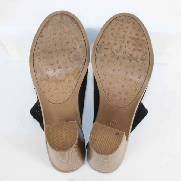 DV Sz 9 Black Vegan Suede Block 3.75 Heels