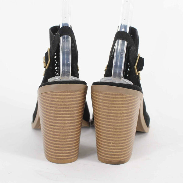 DV Sz 9 Black Vegan Suede Block 3.75 Heels