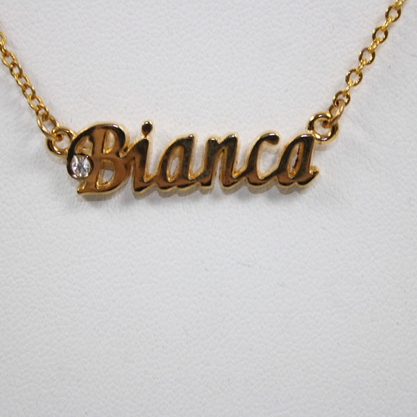BIANCA NEW Name Goldtone Rhinestone Accent 14.5" w 4.5 Multi Ring Ext Necklace