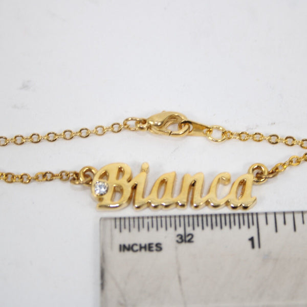 BIANCA NEW Name Goldtone Rhinestone Accent 14.5" w 4.5 Multi Ring Ext Necklace