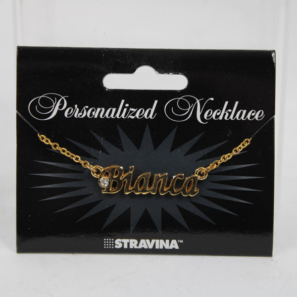 BIANCA NEW Name Goldtone Rhinestone Accent 14.5" w 4.5 Multi Ring Ext Necklace