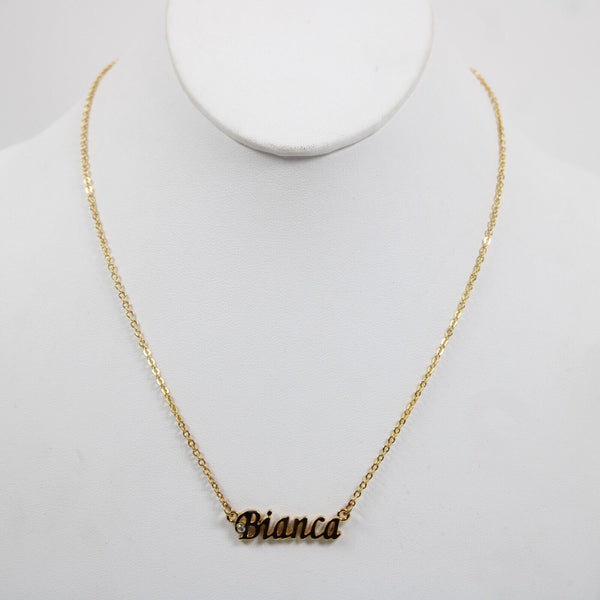 BIANCA NEW Name Goldtone Rhinestone Accent 14.5" w 4.5 Multi Ring Ext Necklace