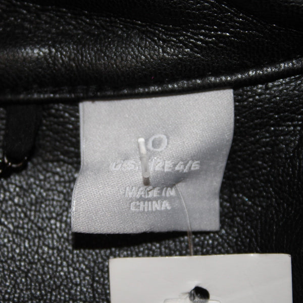 Chicos Jacket NEW $159 Shacket Sz 0 Black Collared Pockets Faux Leather Jacket