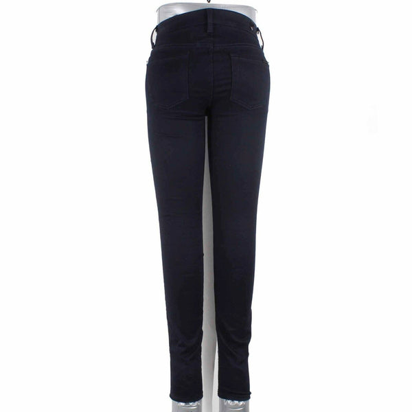 7 For All Mankind Sz 25 X 31 Blue NavyTextured Front Cotton Poly Spandex Jeans