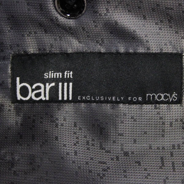 Bar III Slim Fit Sz 40 S Gray Silver Sheen 2BSV 2 Button Polyester Blend Jacket