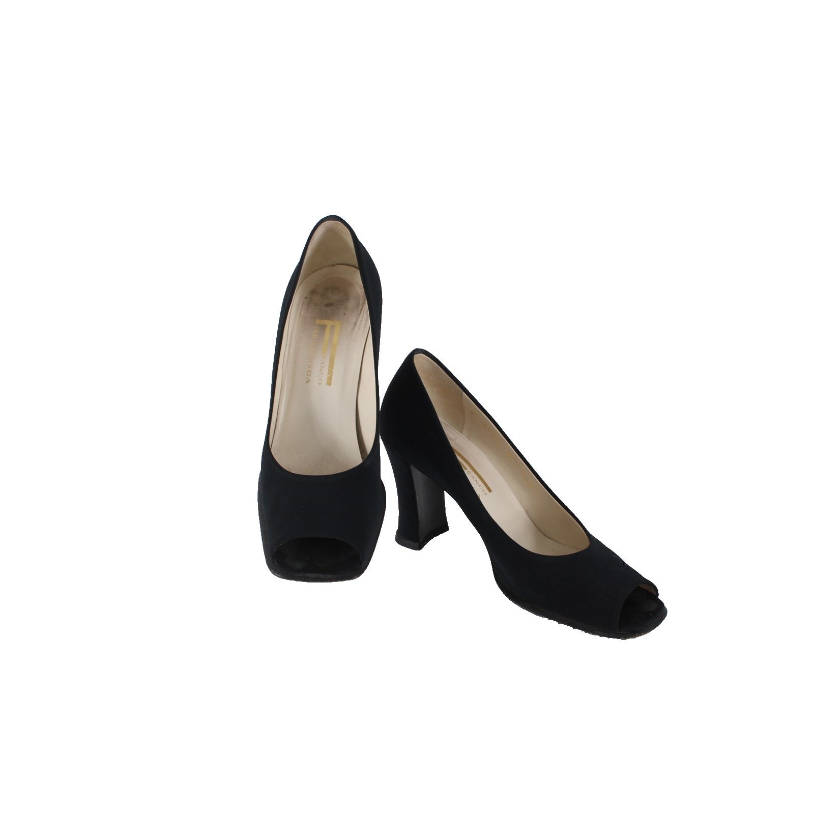 Franco Fieramosca Heels Sz 5.5 Fabric Peep Toe 3" Heels